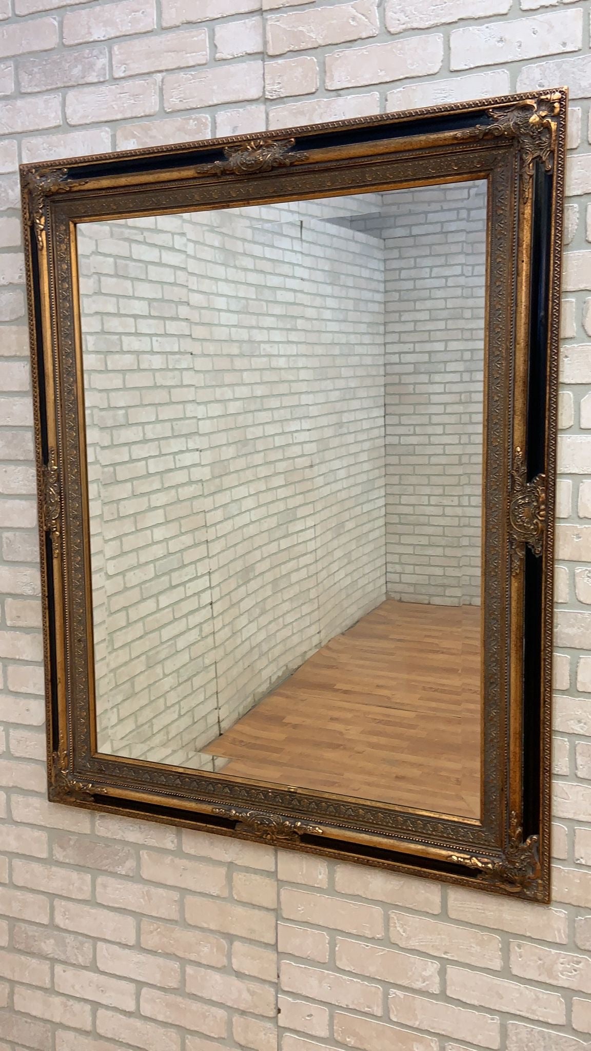 Vintage Colonial Baroque Style Wall Mirrors - Pair
