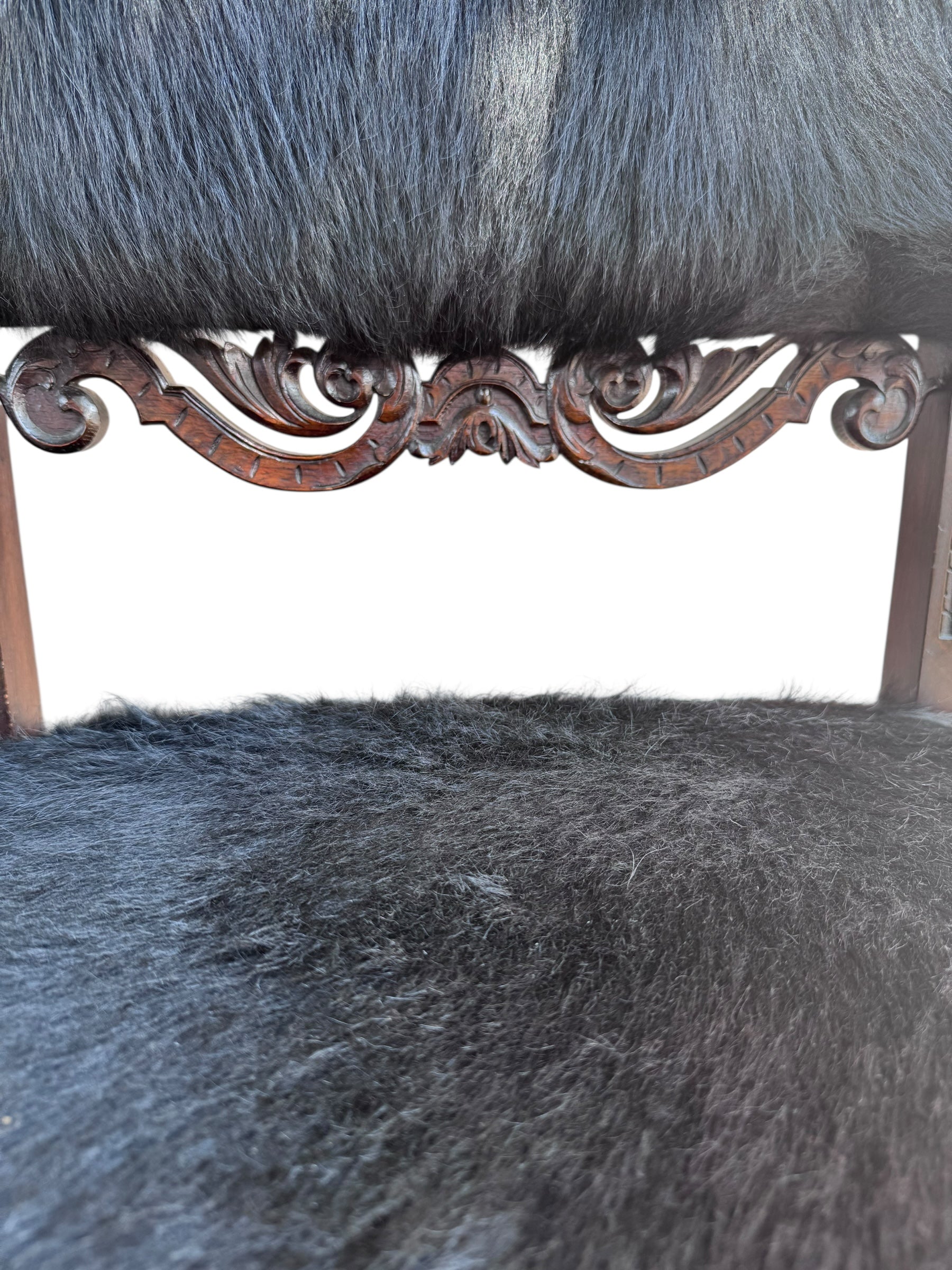Antique French Carved Hall Chair With Lion Head Arms
