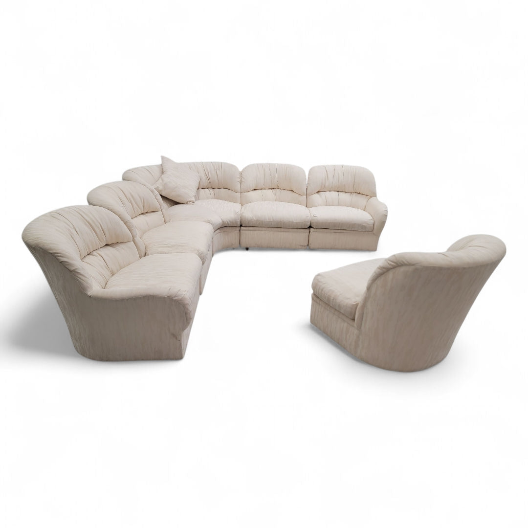 Vintage Mid Century Postmodern 6 Piece Modular Section Sofa by Drexel