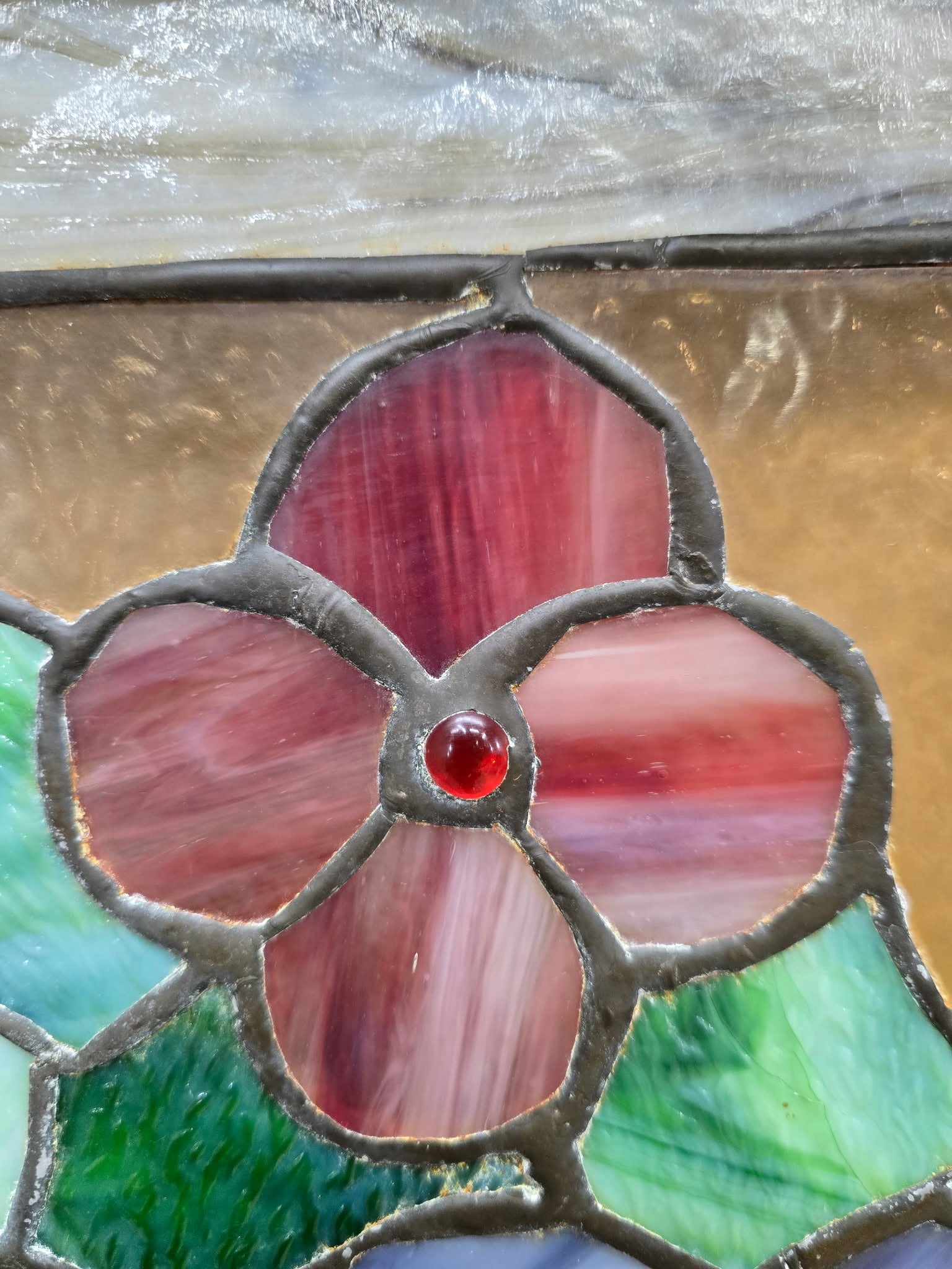 Peacock Design Stained Glass Window