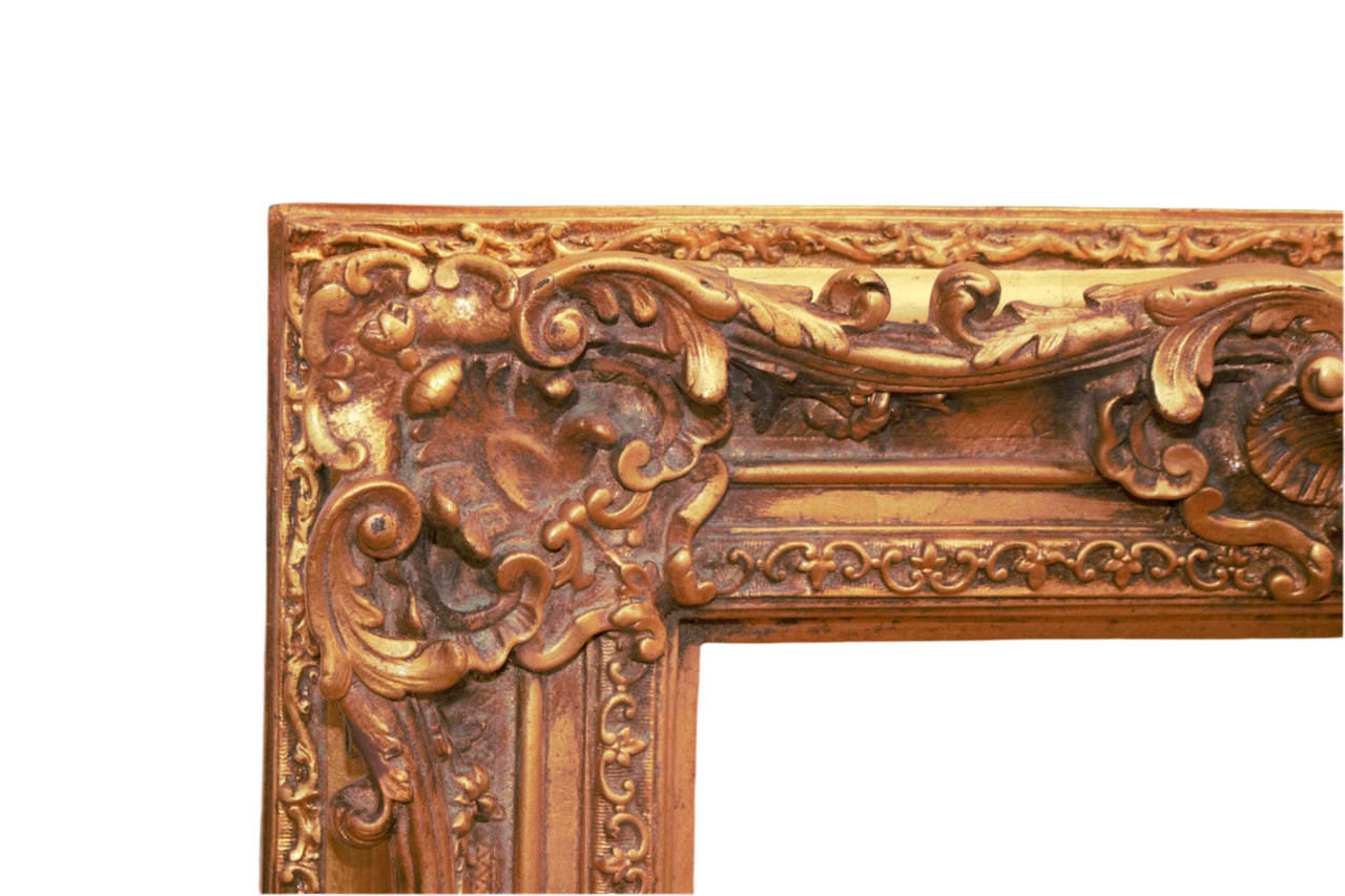 Antique Rococo Style Ornate Gold Gilded Wall Mirror