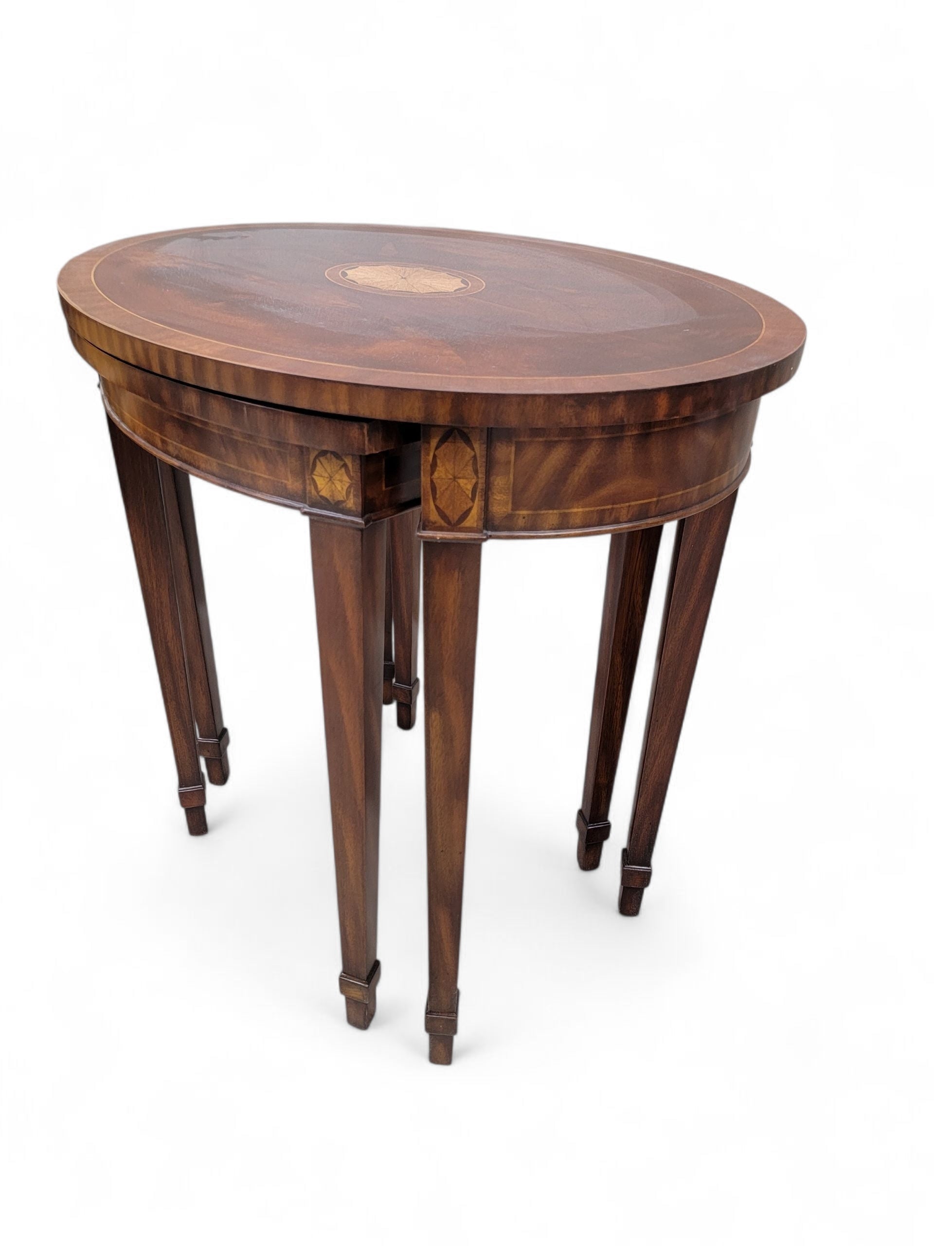 Vintage Regency Style Inlaid Nesting Tables by Maitland Smith