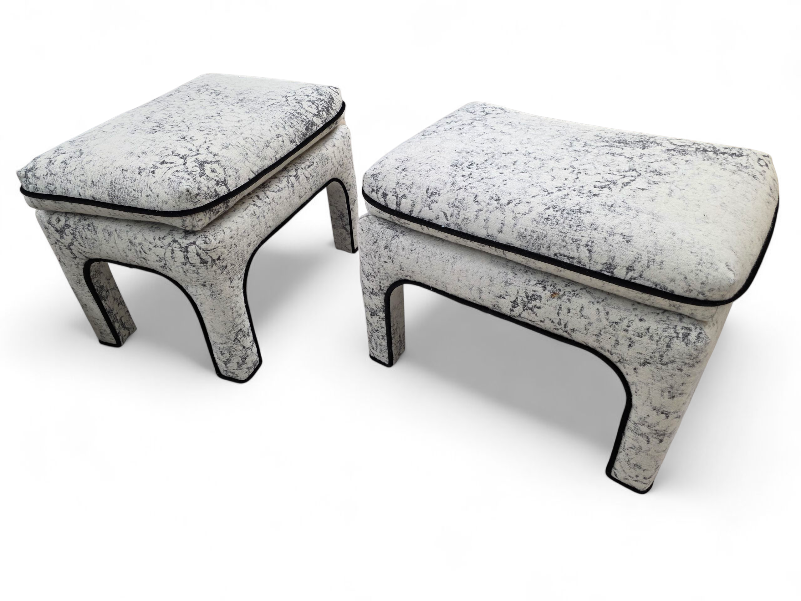 Mid Century Modern Pillow Top Ottoman/Stools by Directional Newly Reupholstered - Pair