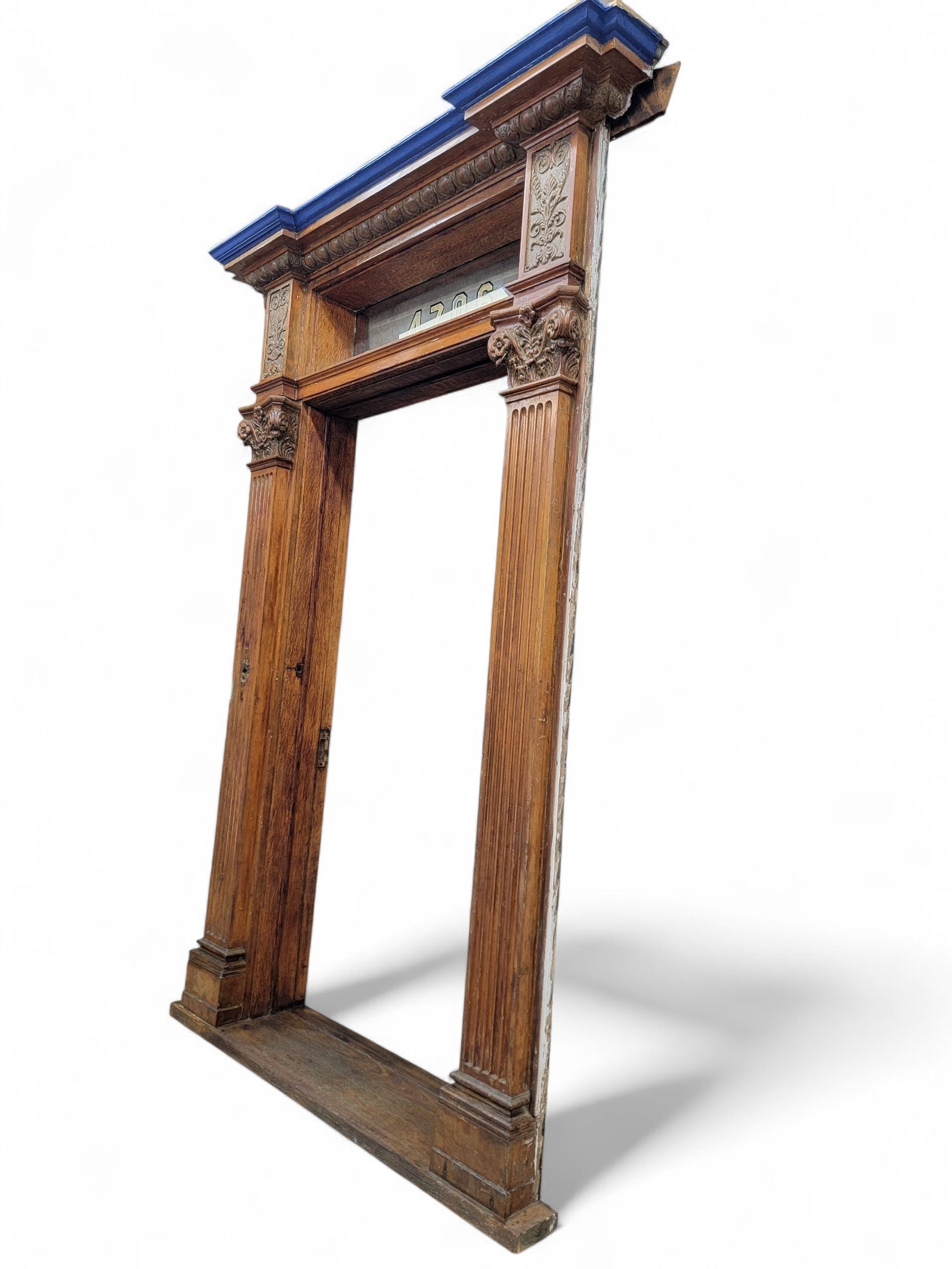 HOLD - Antique Monumental Salvaged Carved Entrance Door