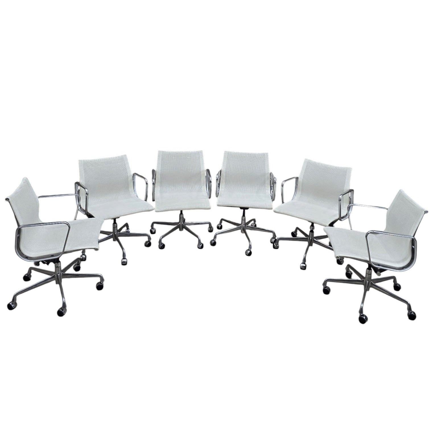 MCM Herman Miller Eames White Mesh Low Back Office Chairs - 6