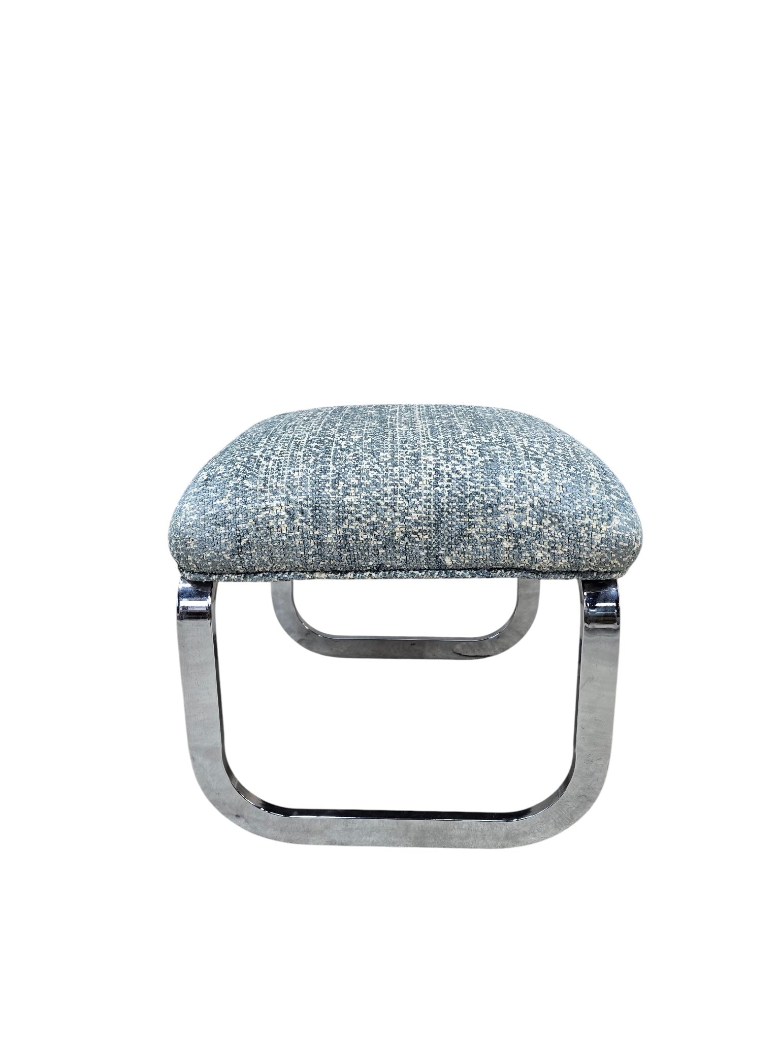 MCM Milo Baughman Chrome Chair and Ottoman