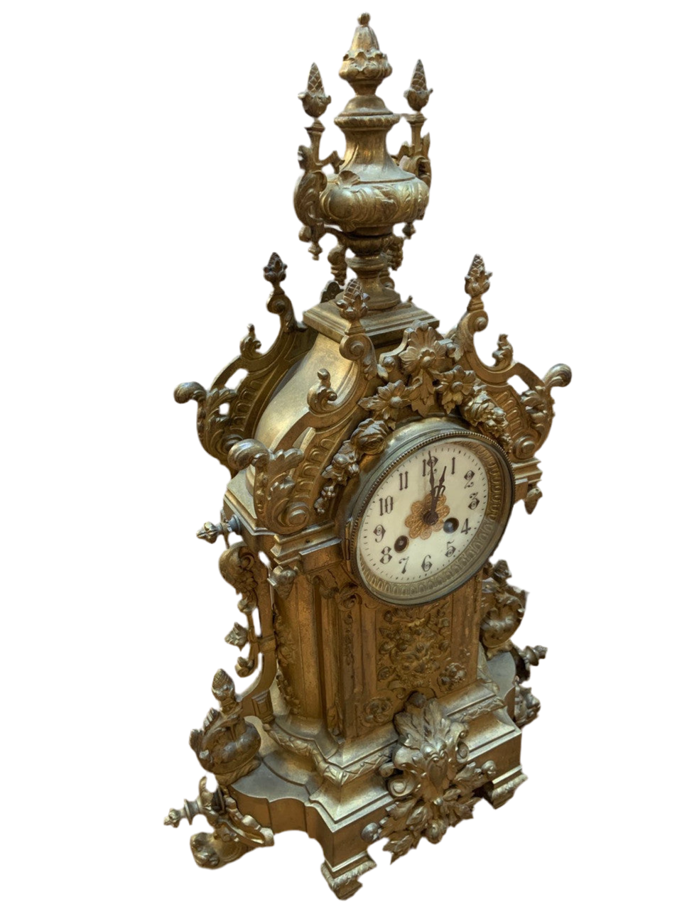 Antique Art Nouveau Mantle Clock and Candelabras - Garniture Set