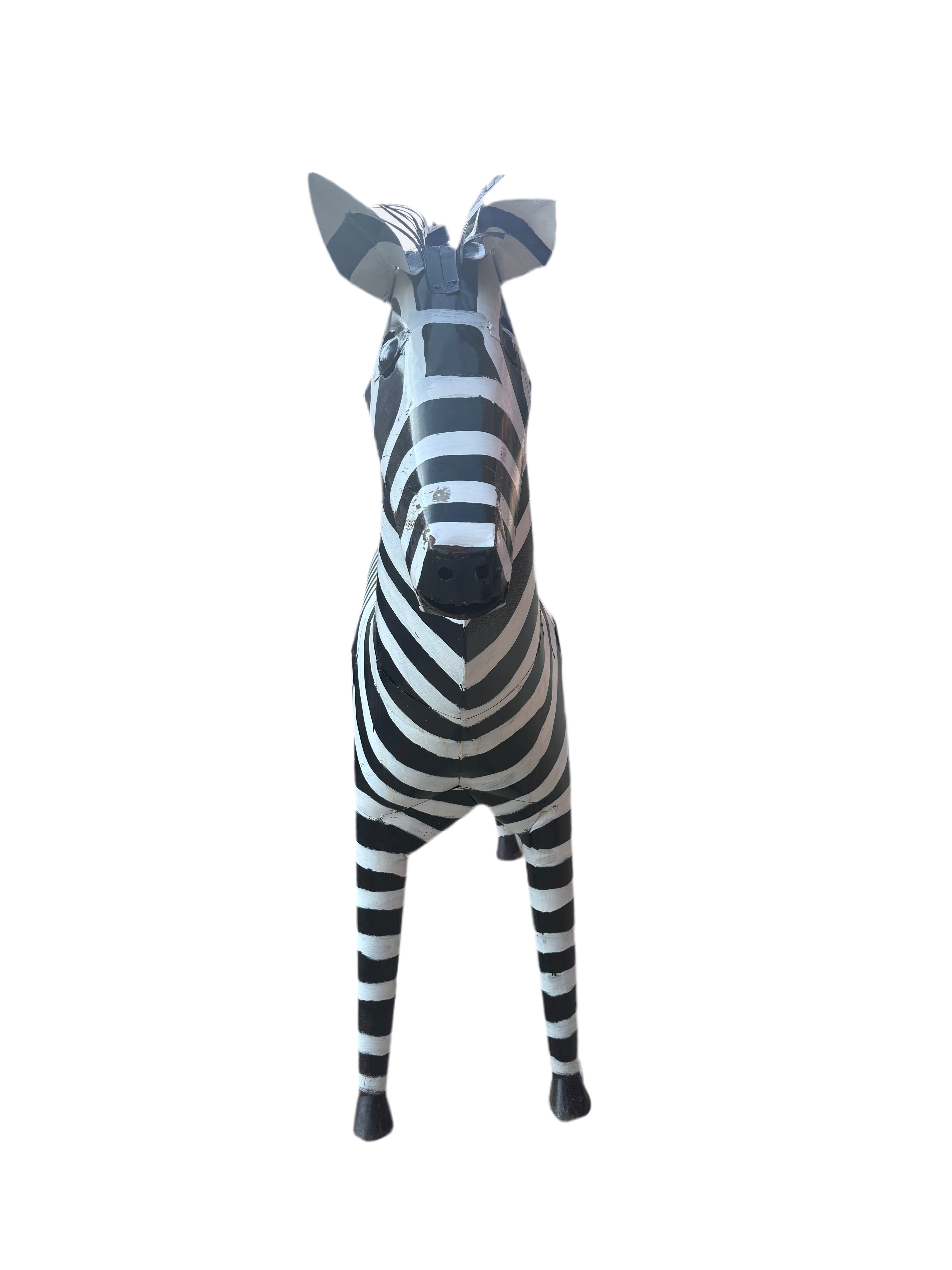 Vintage Life Side Metal Zebra Garden Statues - Pair