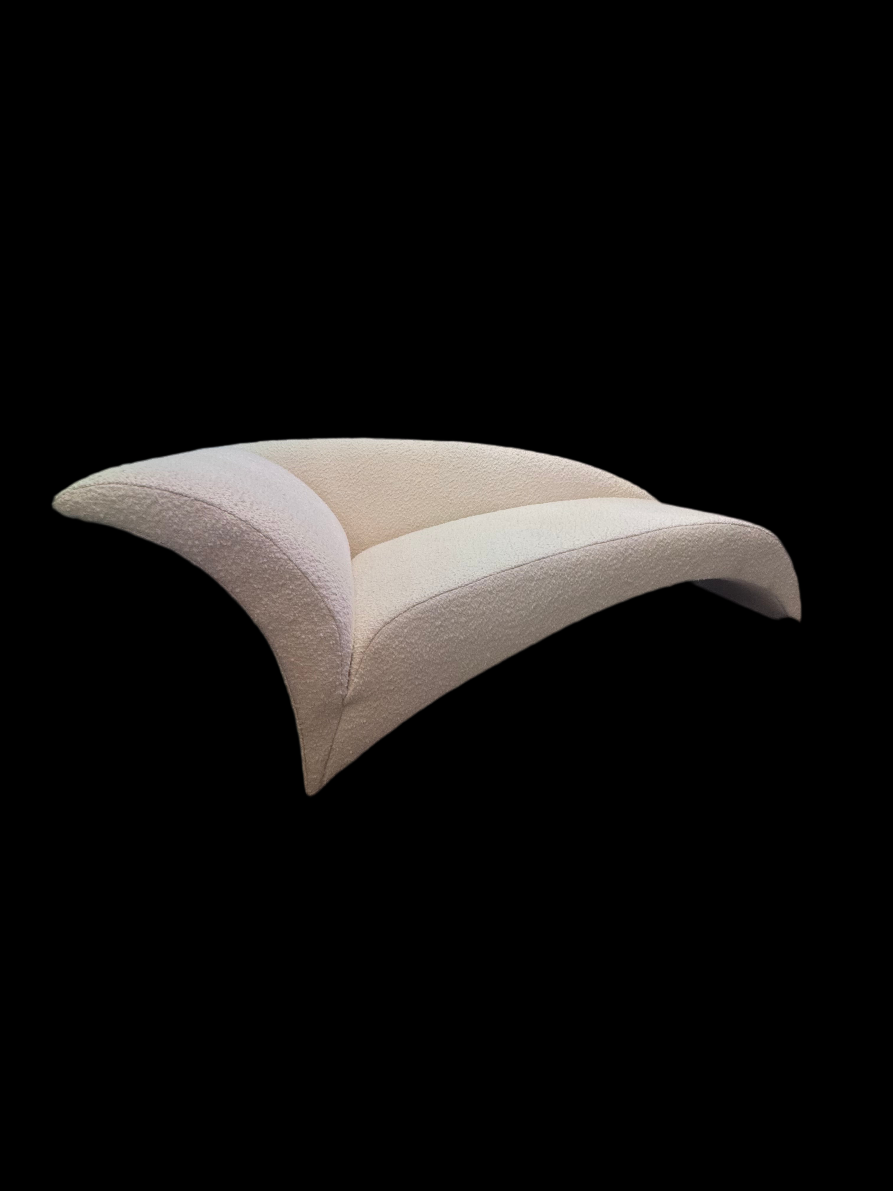 Vintage Postmodern Vladimir Kagan Marilyn Chaise Lounge Newly Reupholstered in Boucle