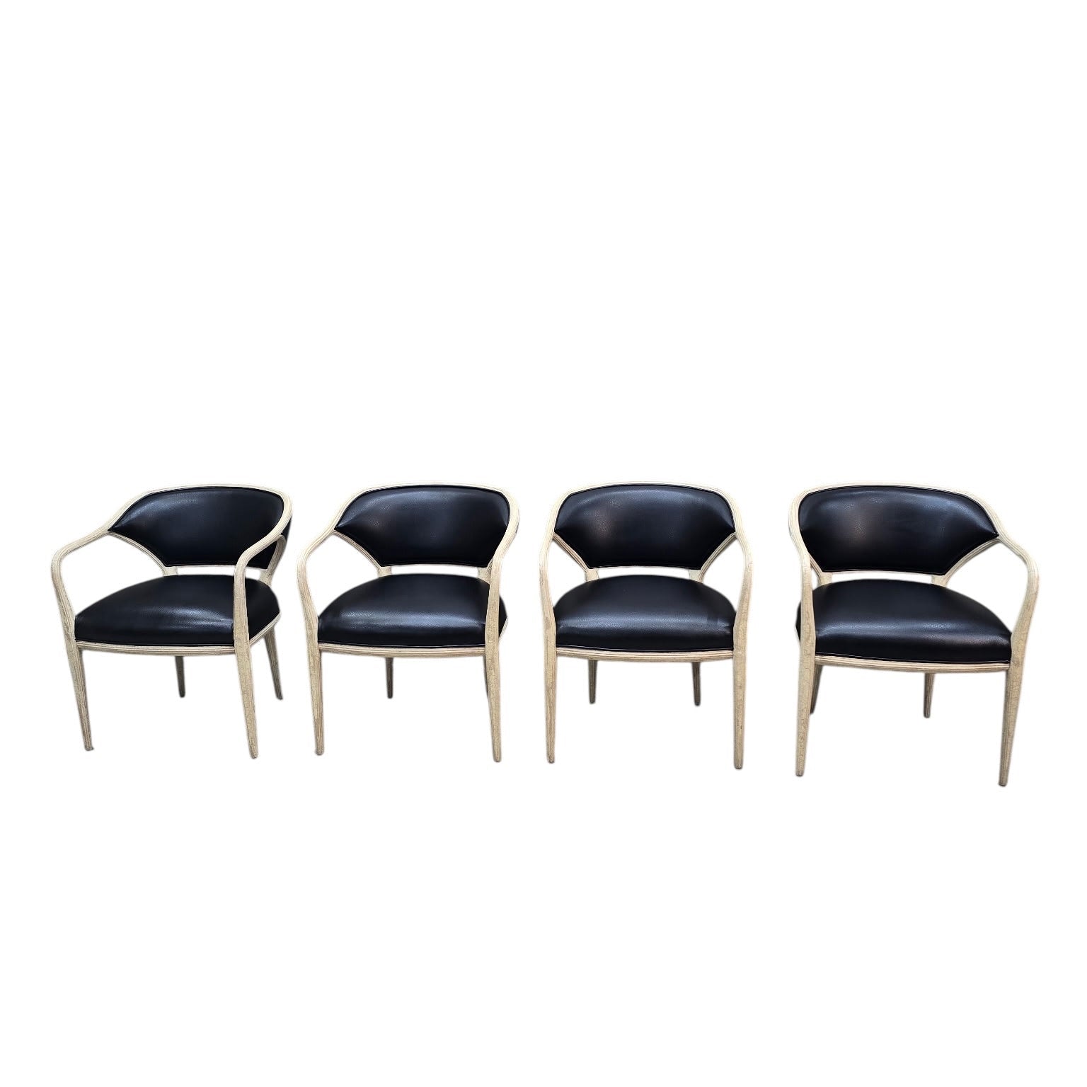 Modern Contemporary Textured Barrel Back Dining Armchairs – 4
