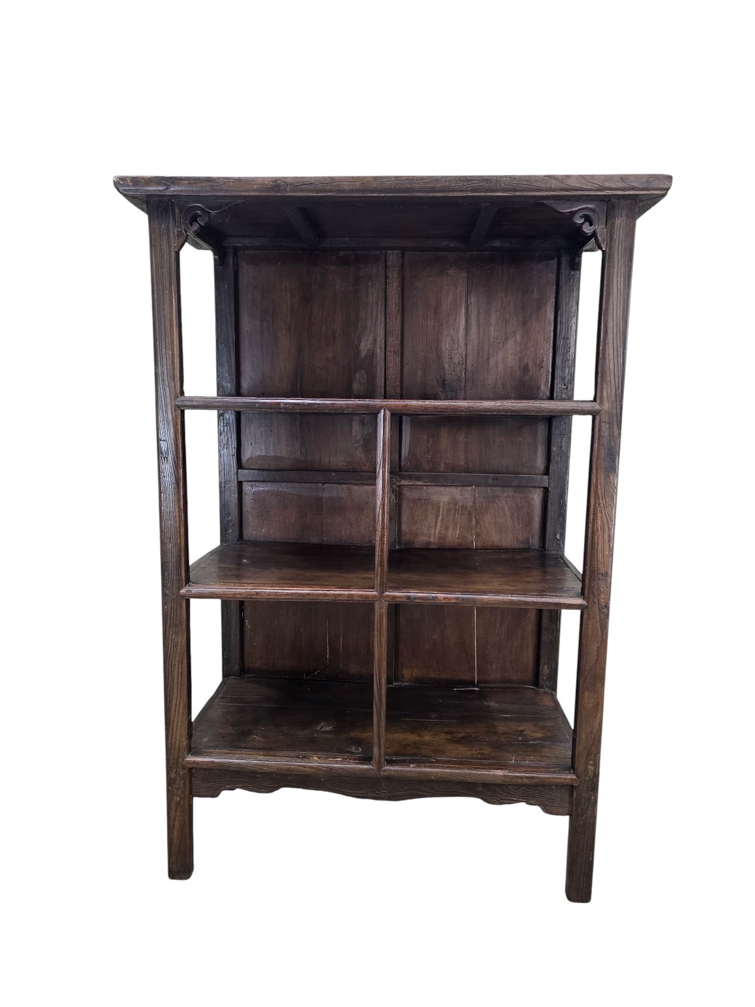 19th Century Chinese Shanxi Elm Wood Open Display Cabinet / Scholar's Bookcase