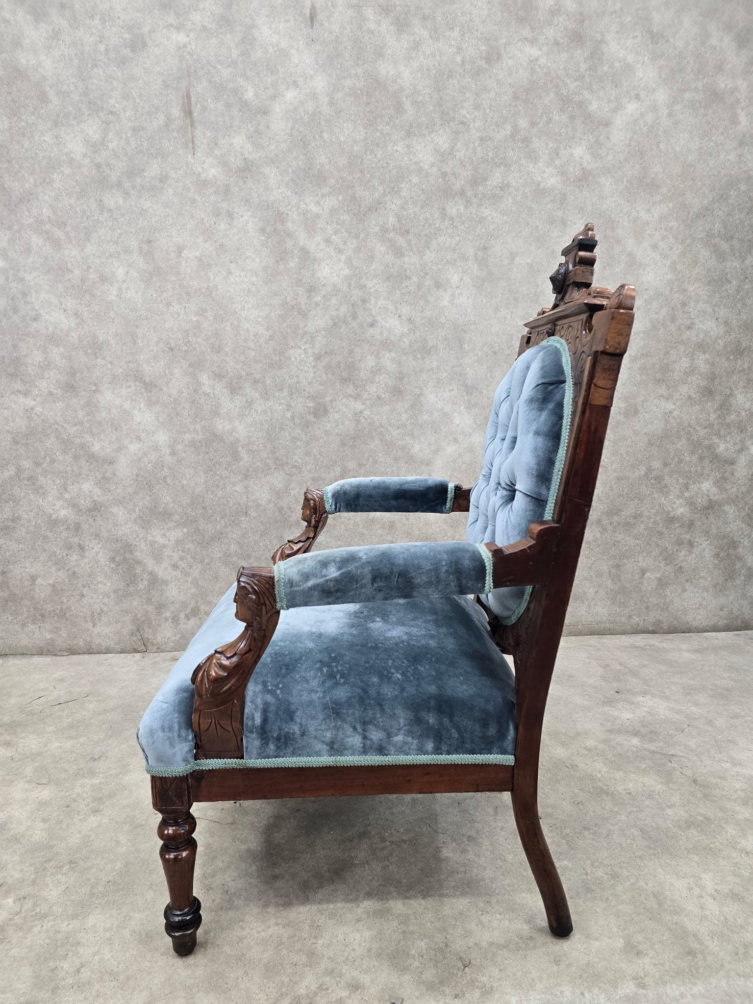 new - Antique Renaissance Revival Carved Chairs by John Jelliff - Set of 2