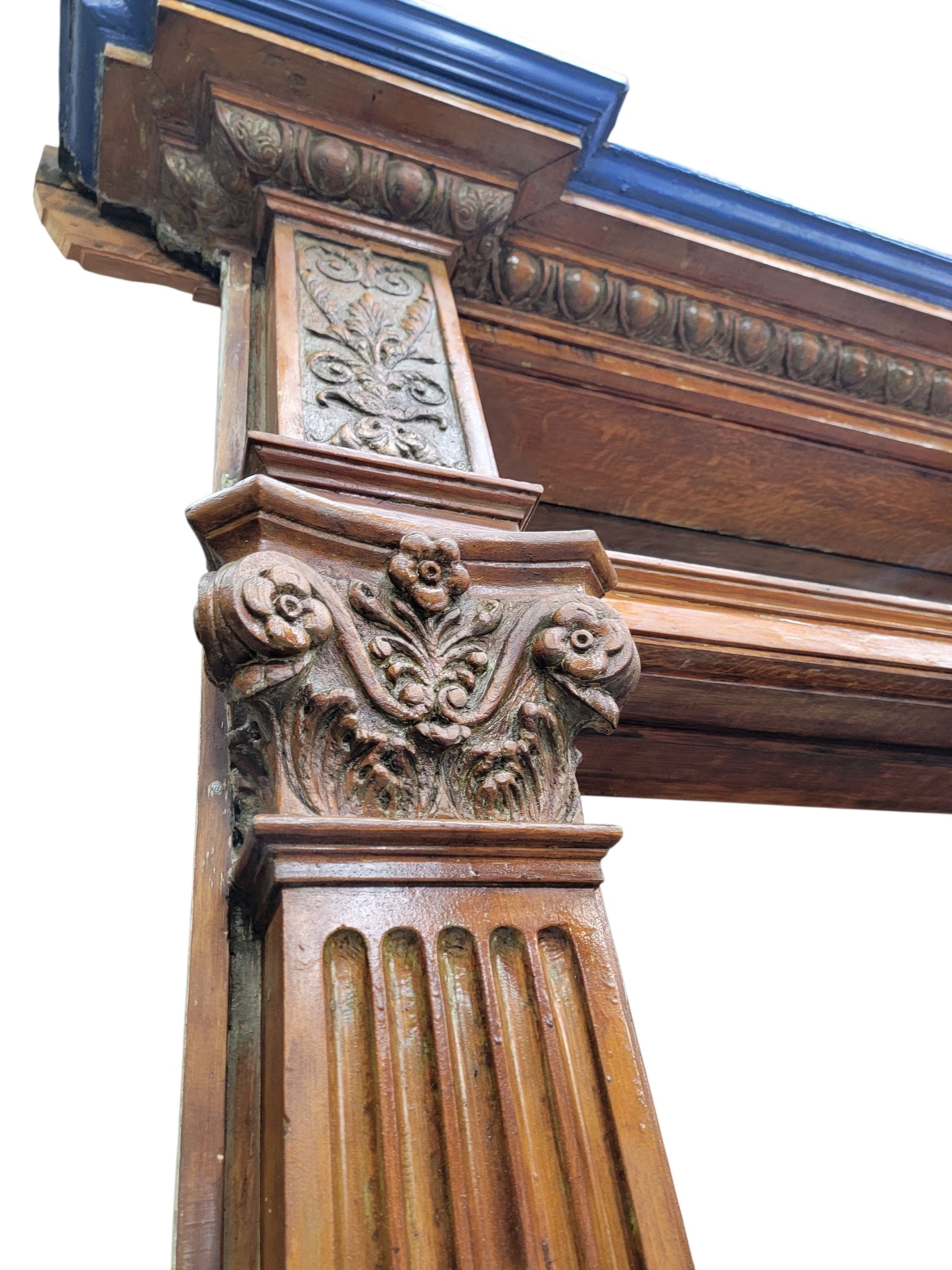 HOLD - Antique Monumental Salvaged Carved Entrance Door