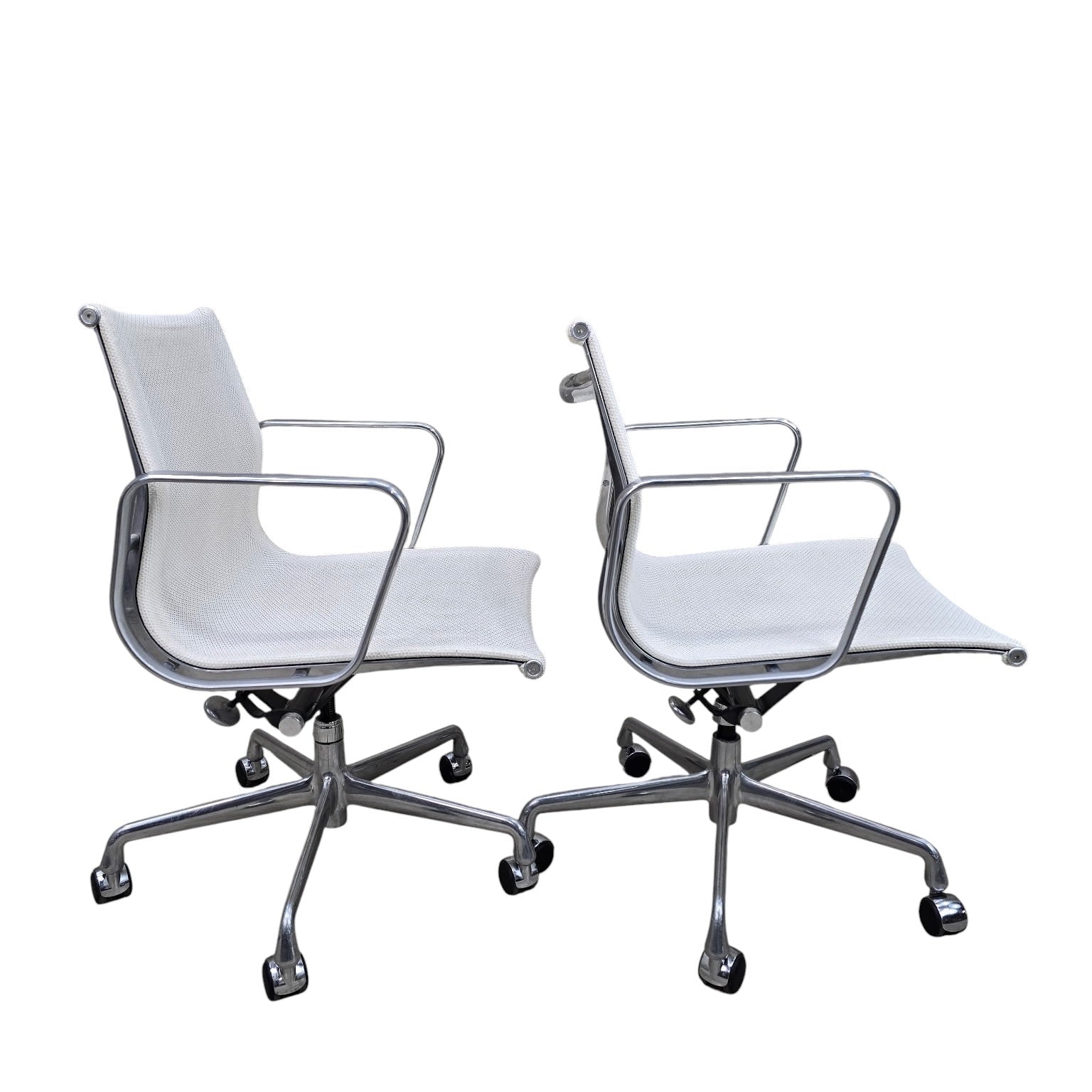 MCM Herman Miller Eames White Mesh Low Back Office Chairs - 6