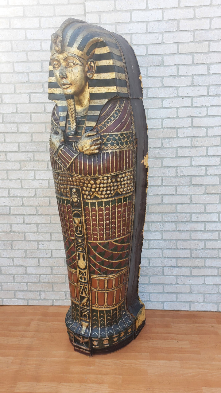 Egyptian Revival Style King Tut Life Size Sarcophagus Statue Bookshelf