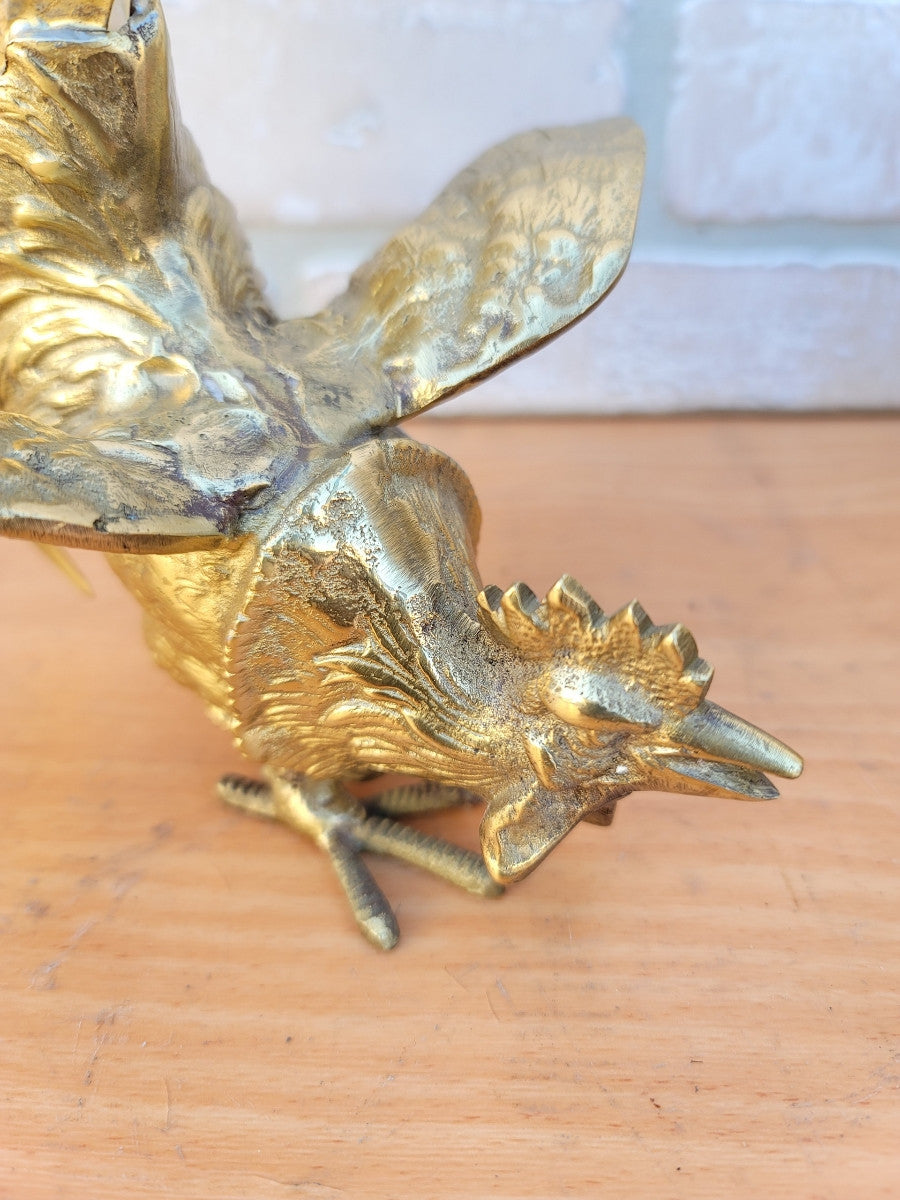 Vintage Fighting Roosters, Book Ends, Sculptural Pieces - Set of 2
