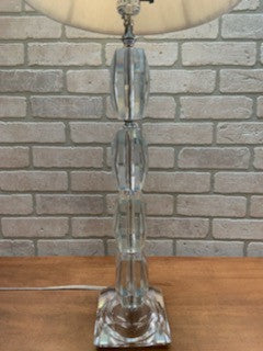 Hollywood Regency Hand Cut Tall Lead Crystal Table Lamps - Pair
