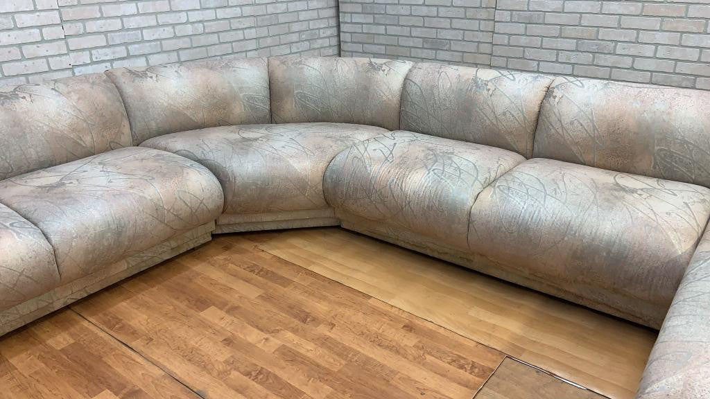 Vintage Post Modern L Shaped Sectional Sofa By Bernhardt