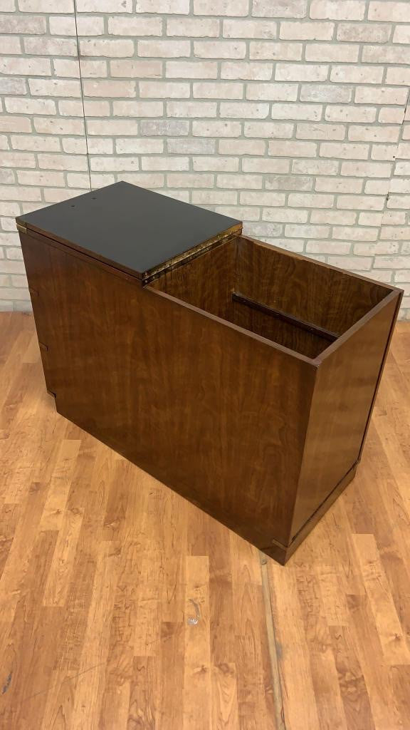 Vintage Mid Century Modern Campaign Style Lift Top 3 Drawer Executive File Chest by Drexel