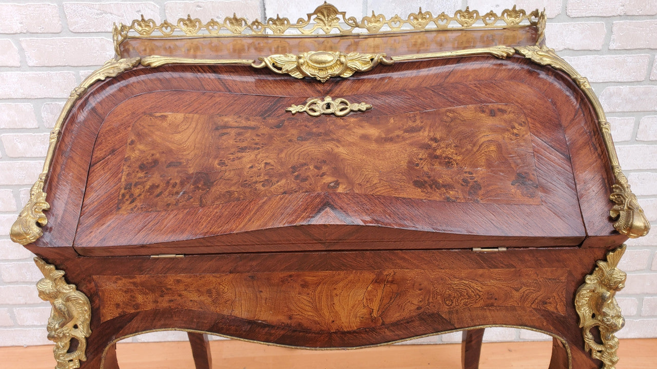 Antique French Louis XV Bureau De Pente Writing Desk