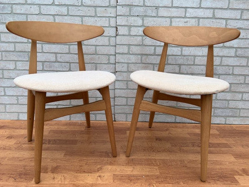 Mid Century Modern Beachwood Hans Wegner Style Chairs - Set of 4