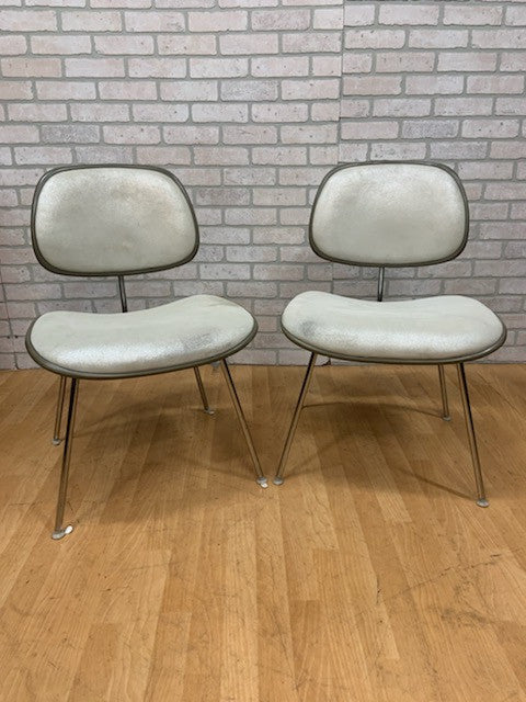 Mid Century Modern Eames for Herman Miller DCM Chairs Newly Reupholstered - Pair