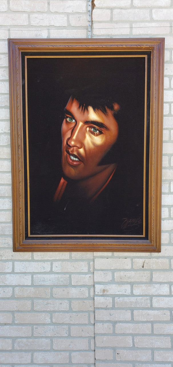 Rare Mid Century Framed Hand Painted Signed Elvis Presley On Black Vel   IMG 5079 1  09149.1622755205.1280.1280 