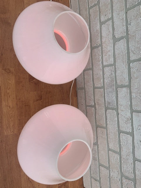 Mid Century Modern Murano Glass Mushroom Table Lamps - Pair