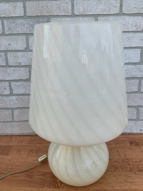 Vintage Venini Style Blown Murano Glass Mushroom Table Lamp