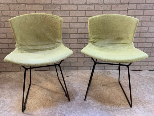 Mid Century Modern Harry Bertoia for Knoll Shell Chairs Newly Upholstered - Pair