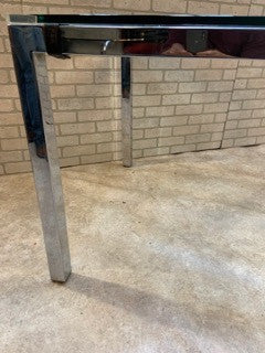 MCM Chrome Dining Table and 4 Chairs by Herman Miller Newly Upholstered