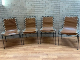 Mid Century Modern Pipsan Saarinen Swanson for Ficks Reed Sol-Air Lounge Sling Chairs Newly Upholstered - Set of 4