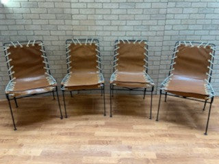 Mid Century Modern Pipsan Saarinen Swanson for Ficks Reed Sol-Air Lounge Sling Chairs Newly Upholstered - Set of 4