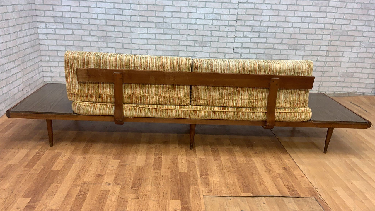 Mid Century Modern Adrian Pearsall Oak Daybed Sofa with Floating End Tables