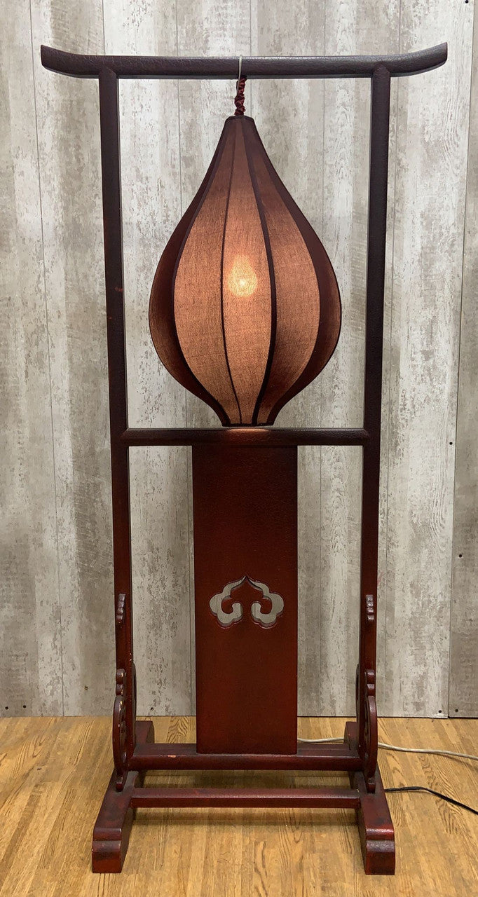 Vintage Shanxi Province Elm Red Lantern Floor Lamp