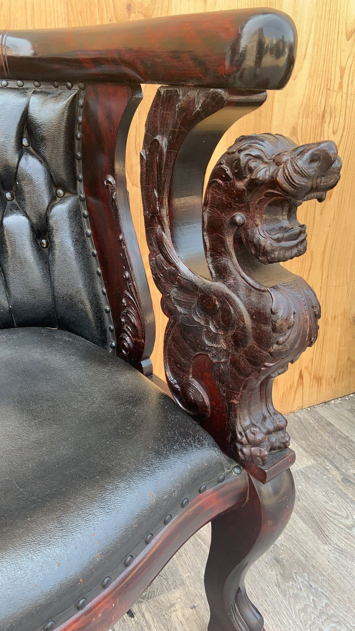 Antique R.J. Horner Style Carved Mahogany Winged Griffin Parlor Set