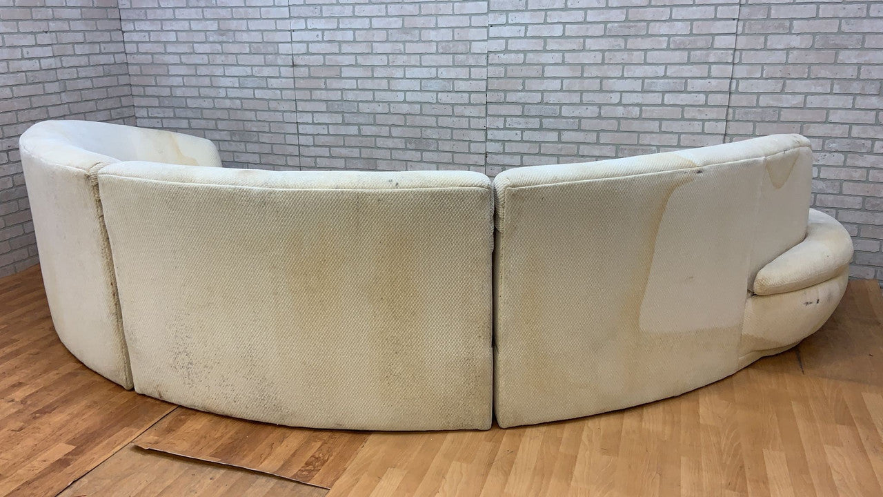 Mid Century Modern Vladimir Kagan Style 3 Piece Curved Sectional Sofa for Upholstery