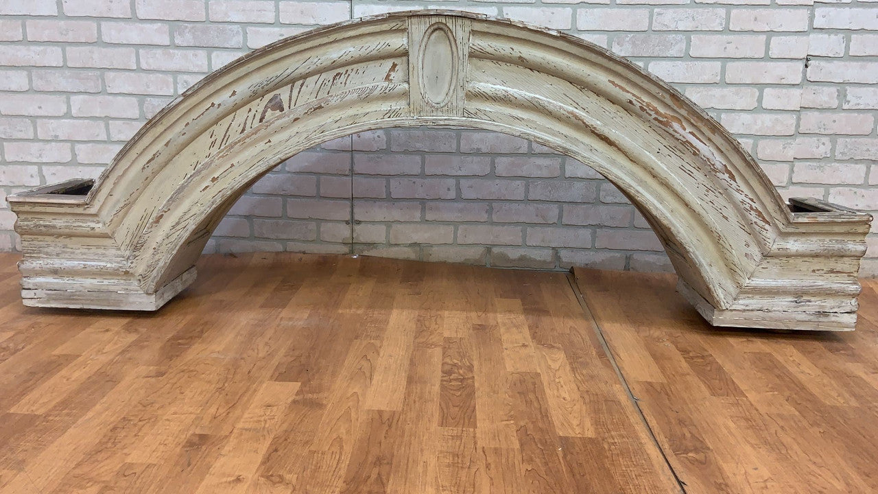 Vintage French Style Architectural Wood Crafted Dual Columned Free Standing Archway