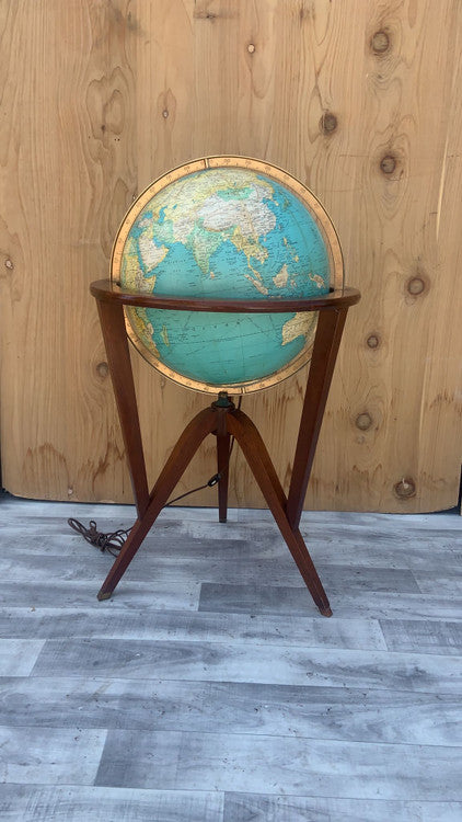 Mid Century Modern Dunbar Illuminated Floor Globe by Edward Wormley