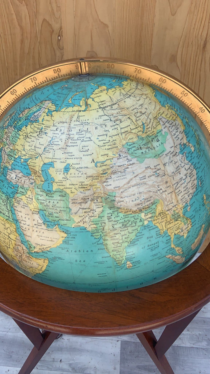Mid Century Modern Dunbar Illuminated Floor Globe by Edward Wormley