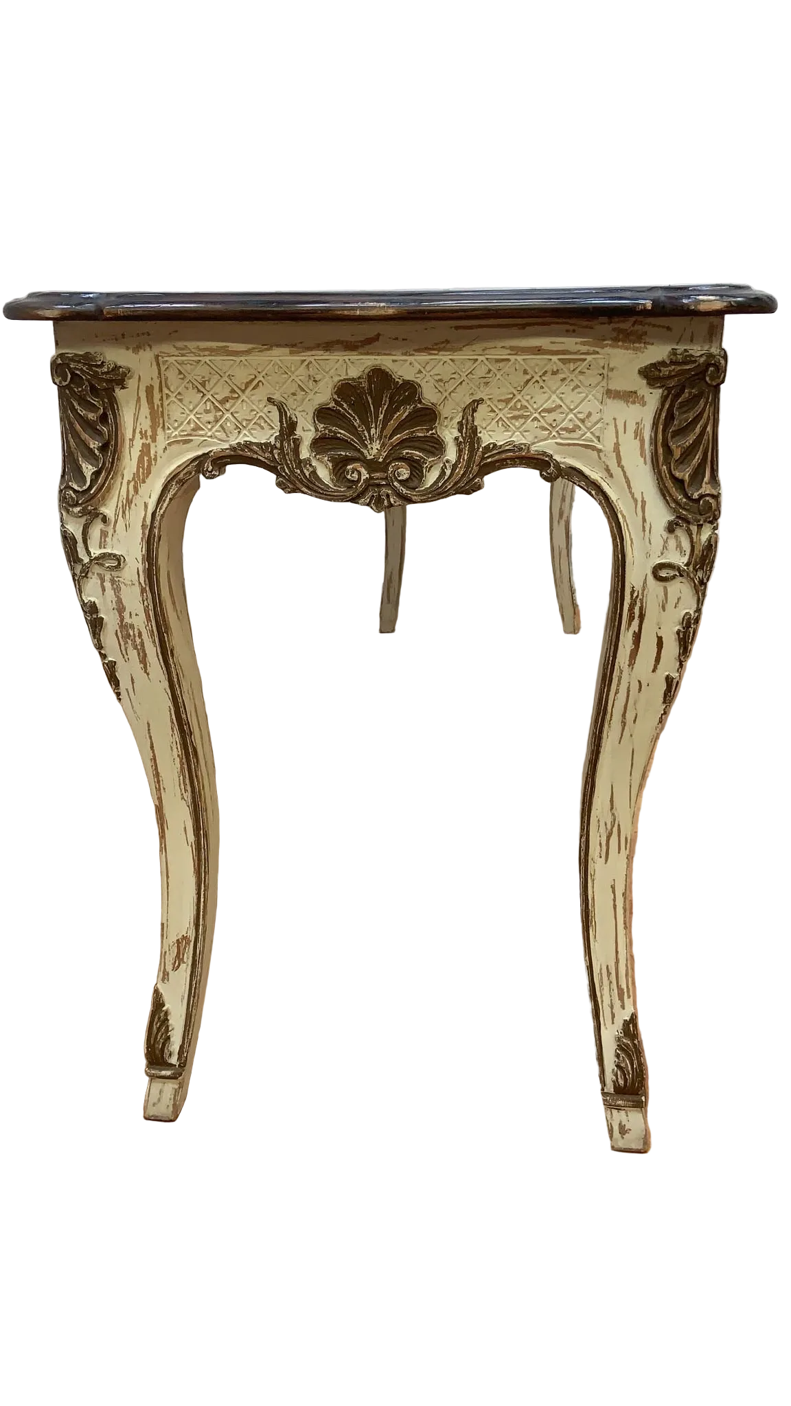 Vintage French Provincial Hand Carved Console Table