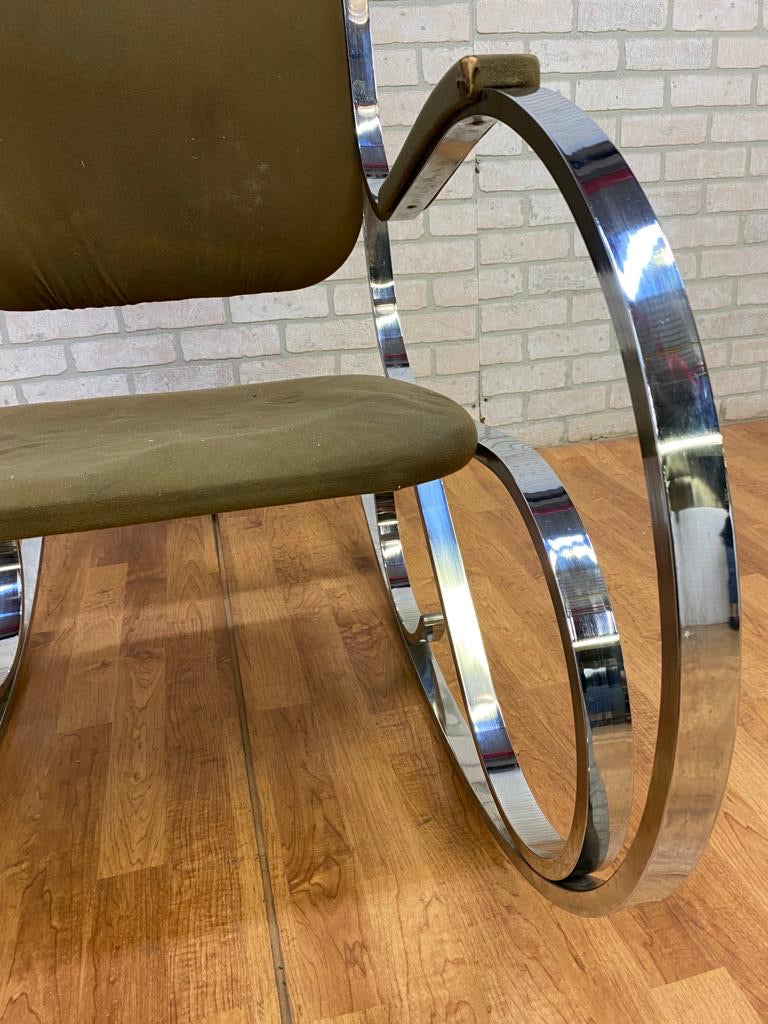 Mid Century Modern Italian Chrome Rocking Chair