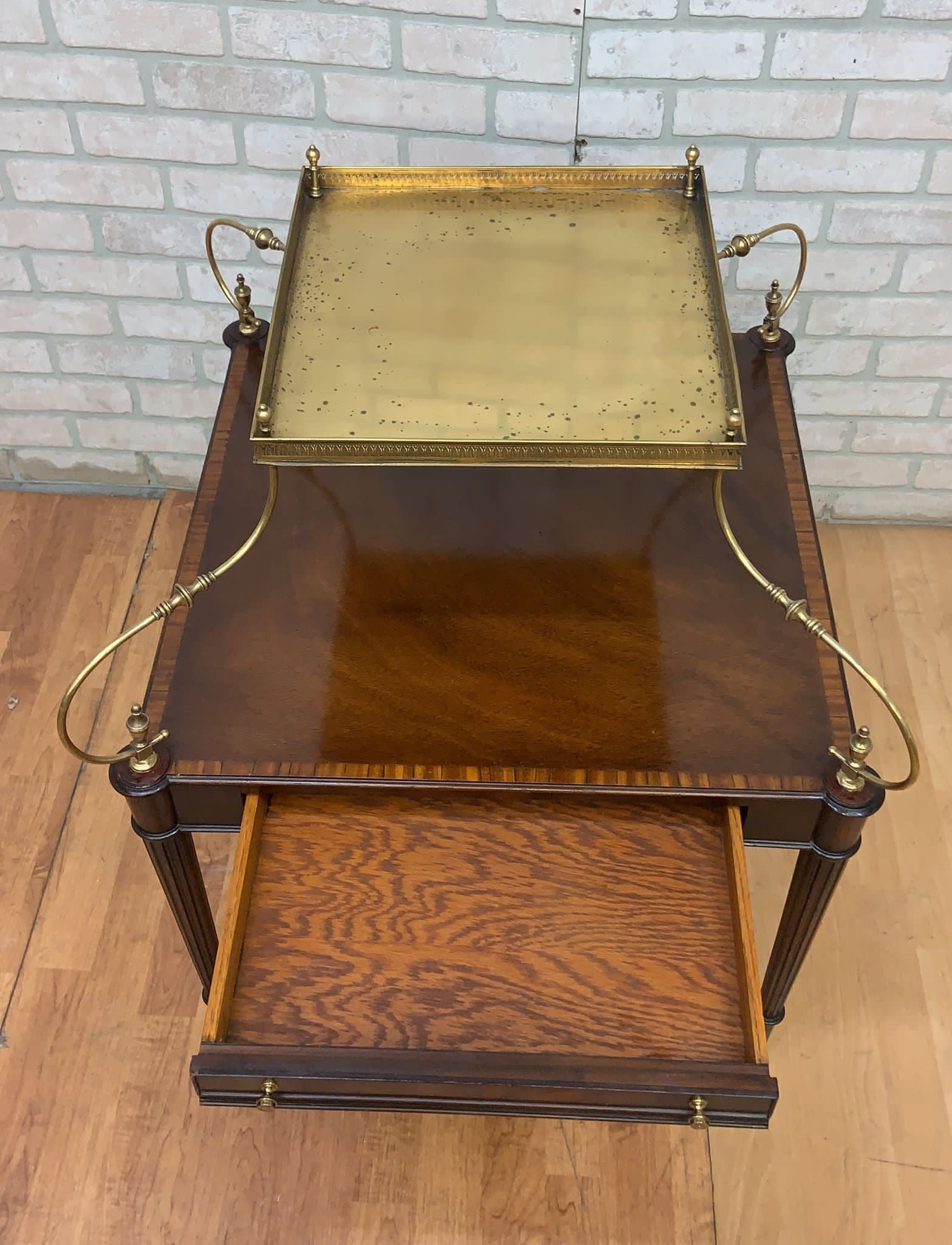 Antique Weiman Heirloom French Louis Style Brass Mounted Tray Dessert Table