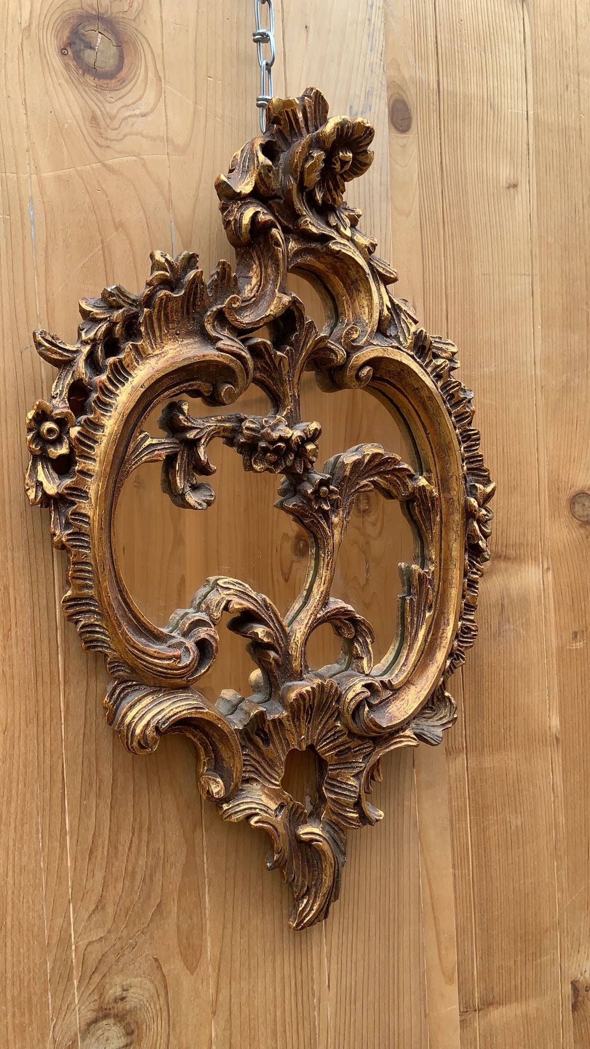 Antique Rococo Italian Carved Ornate Gilt Wall Mirror