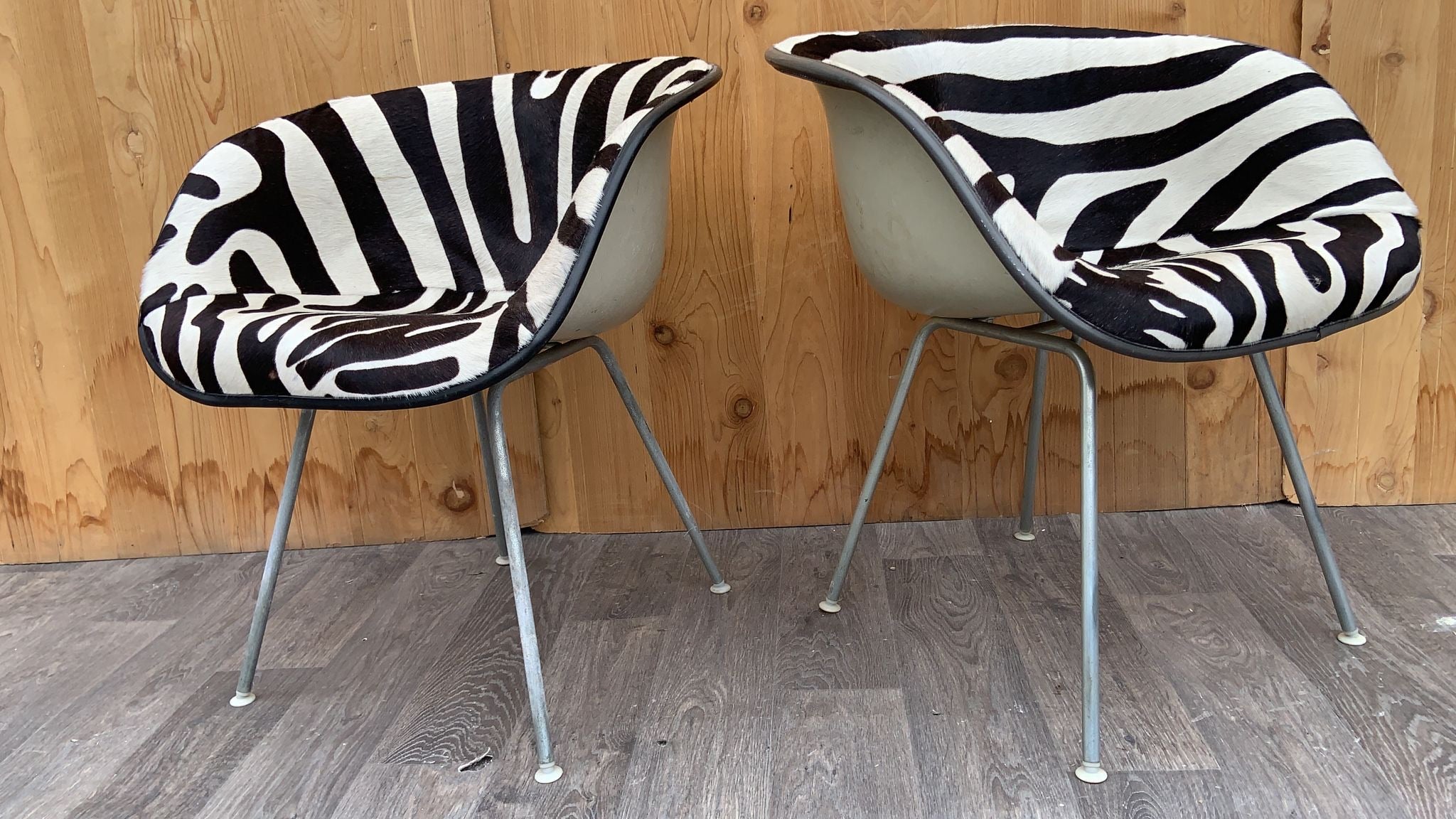 Mid Century Modern Eames La Fonda Chairs by Herman Miller Newly Upholstered - Pair