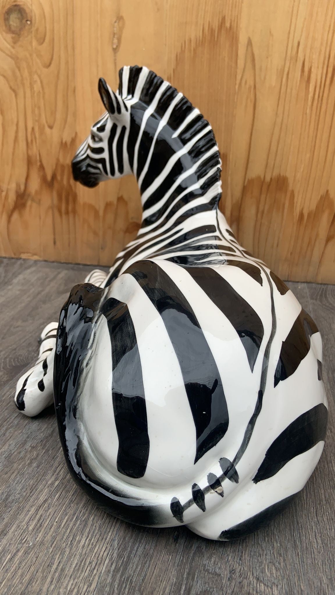 Mid Century Modern Ceramic Zebra Statue Sculpture Figurine