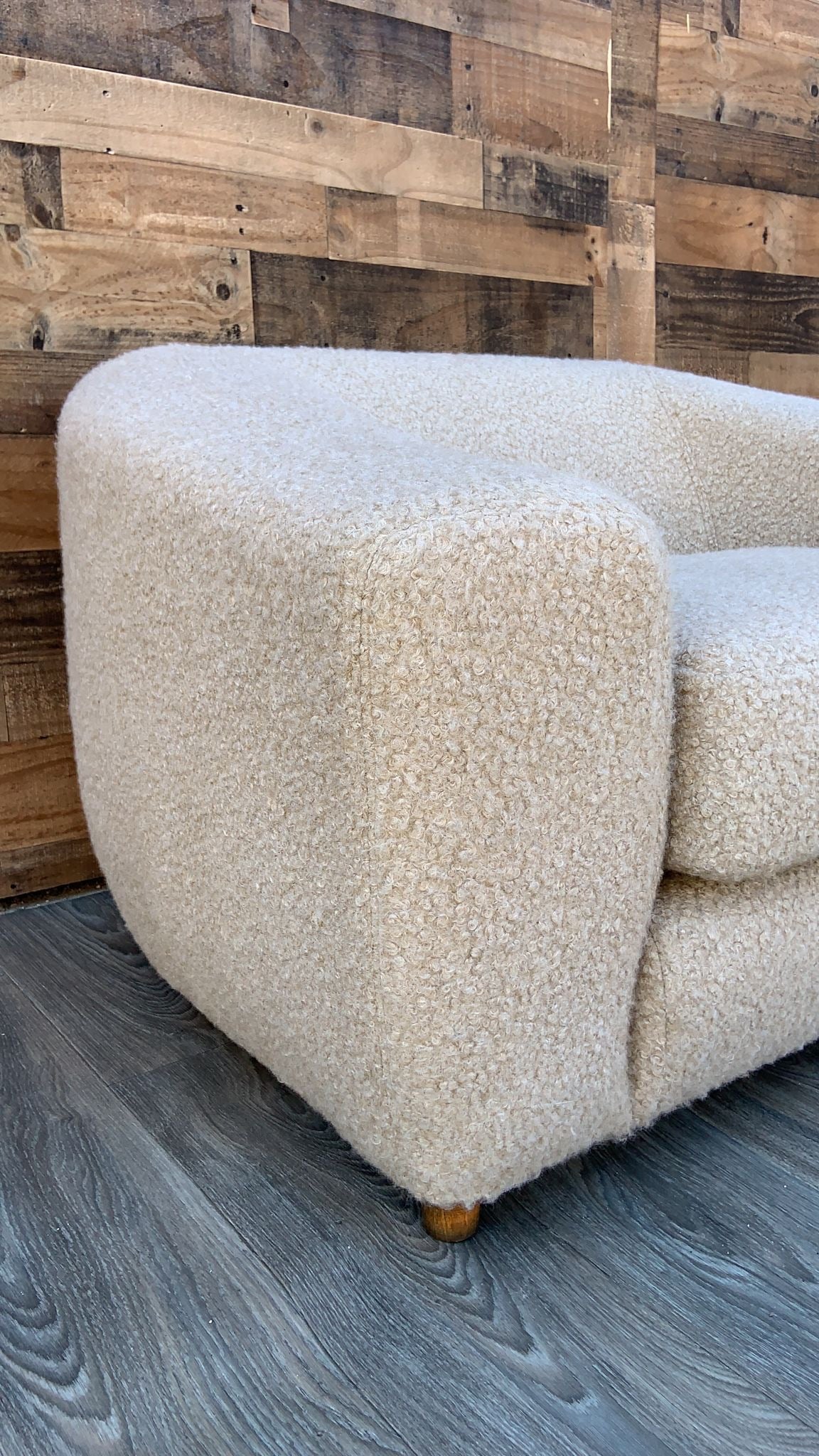 Mid Century Modern Karpen Club Chair Newly Upholstered in Boucle