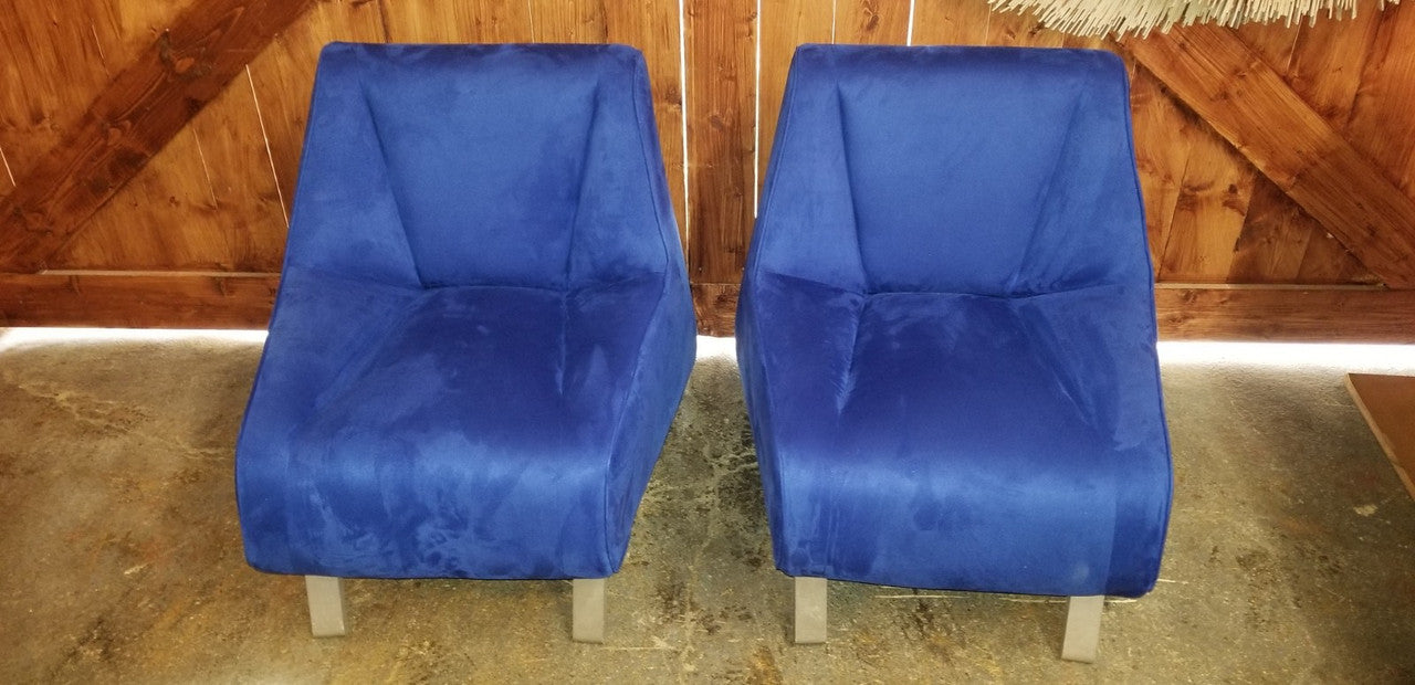 Mid Century Modern Bernhardt Design Diego Style Lounge Chairs Newly Upholstered - Pair