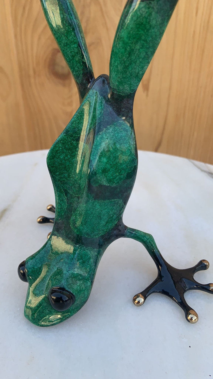 Vintage Bronze Frog Show Off by Frogman Artist Tim Cotterill