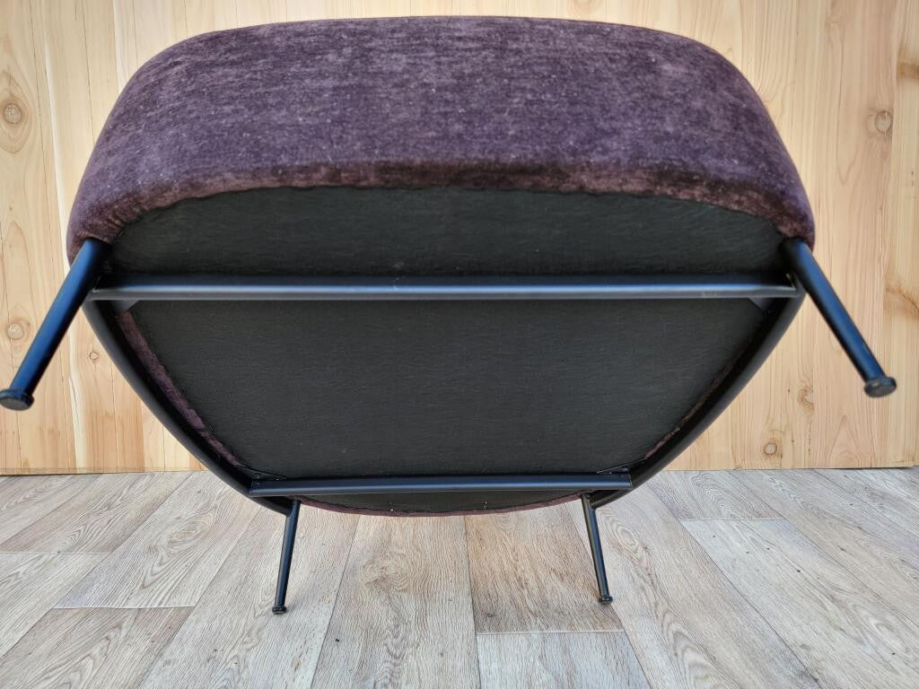 Italian Sejour Lounge By GamFratesi for Gubi Newly Upholstered in a Purple Velvet Chenille